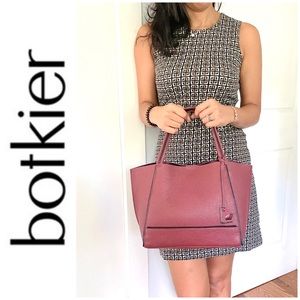 NWT Botkier genuine leather soho satchel tote plum